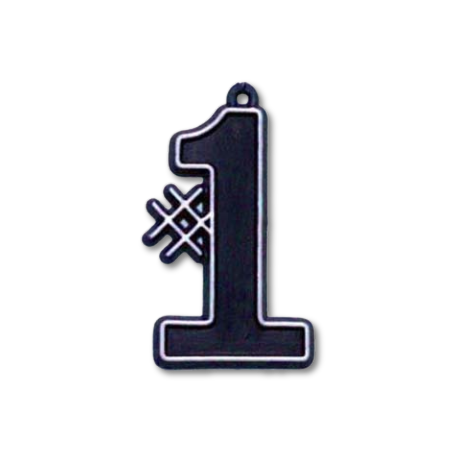 #1 Charm - 1.5" - Black - 11 pc. pkg.