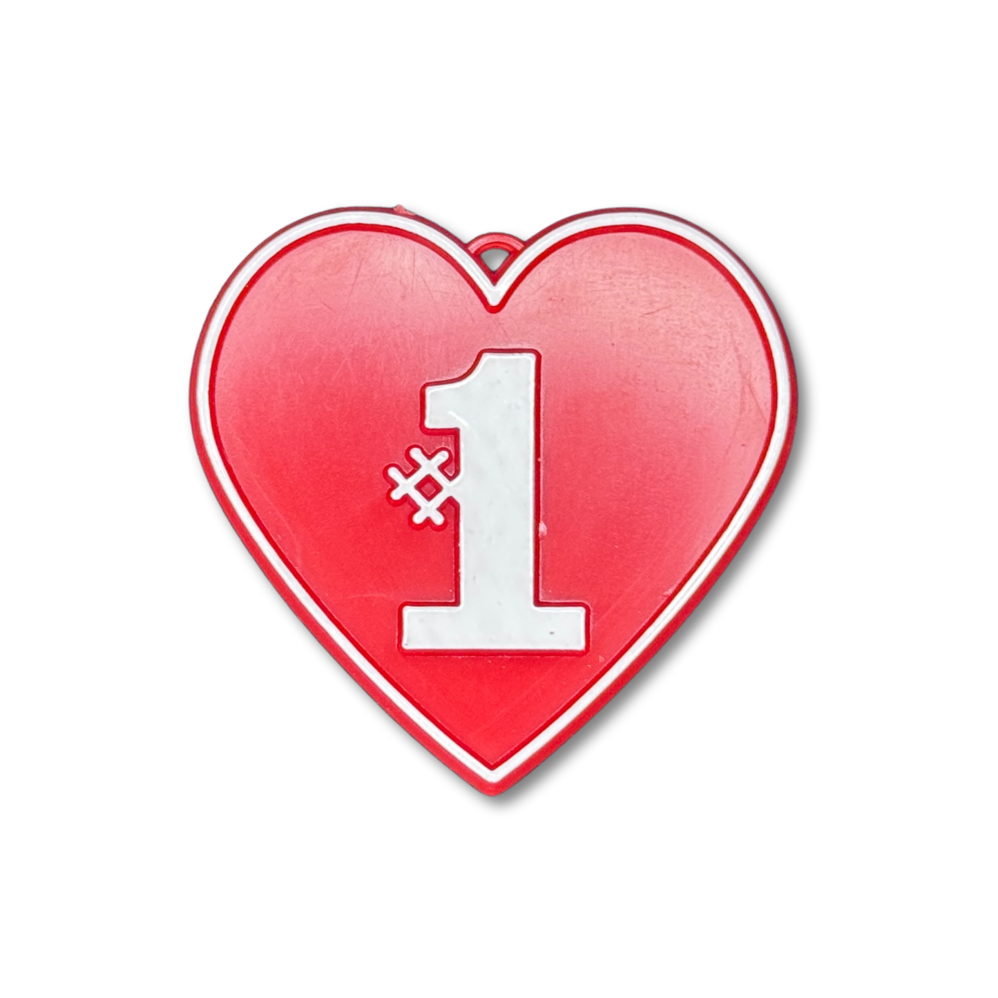 #1 Heart Charm - 2" - Red - 12 pc. pkg.