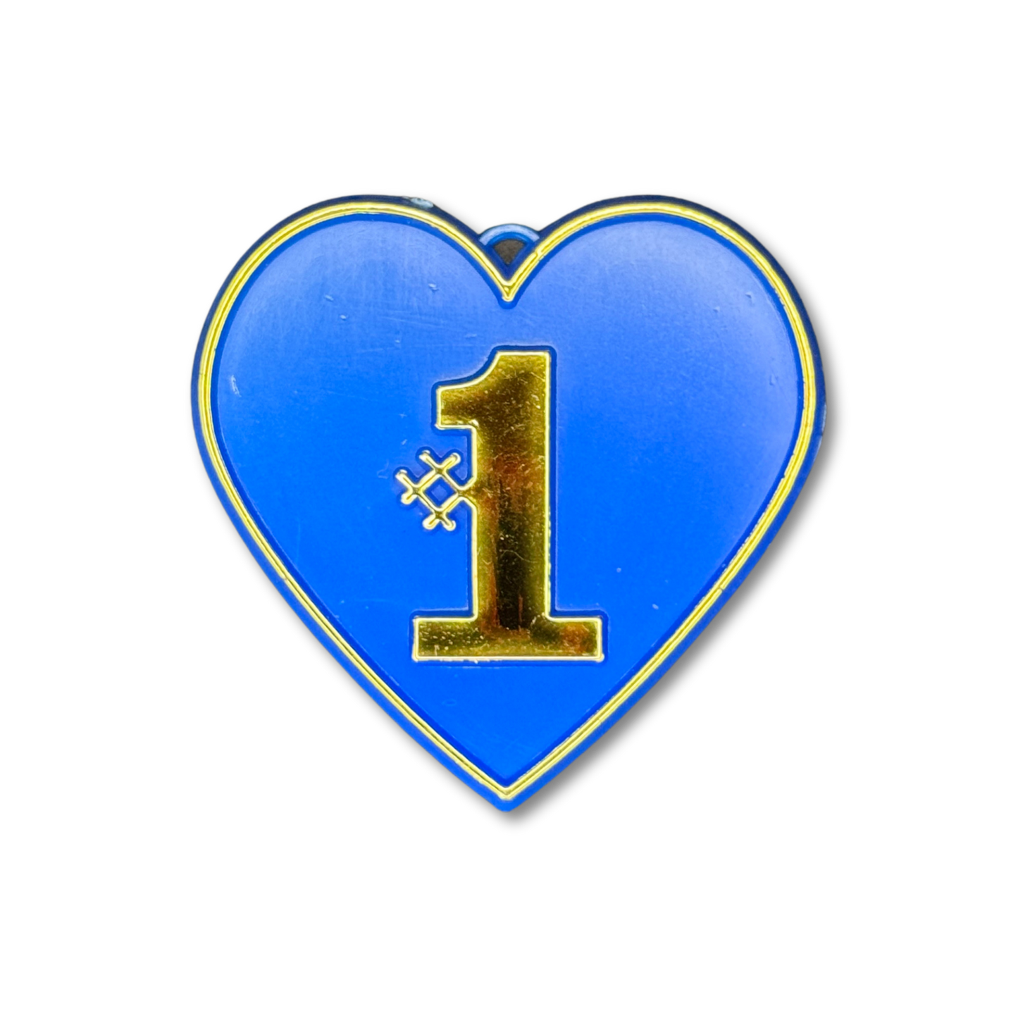#1 Heart Charm - 2" - Royal/Gold - 12 pc. pkg.