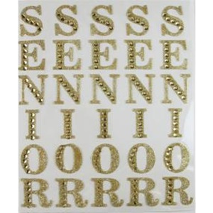 2" Gold Rhinestone & Glitter Senior (5 PER SHEET)