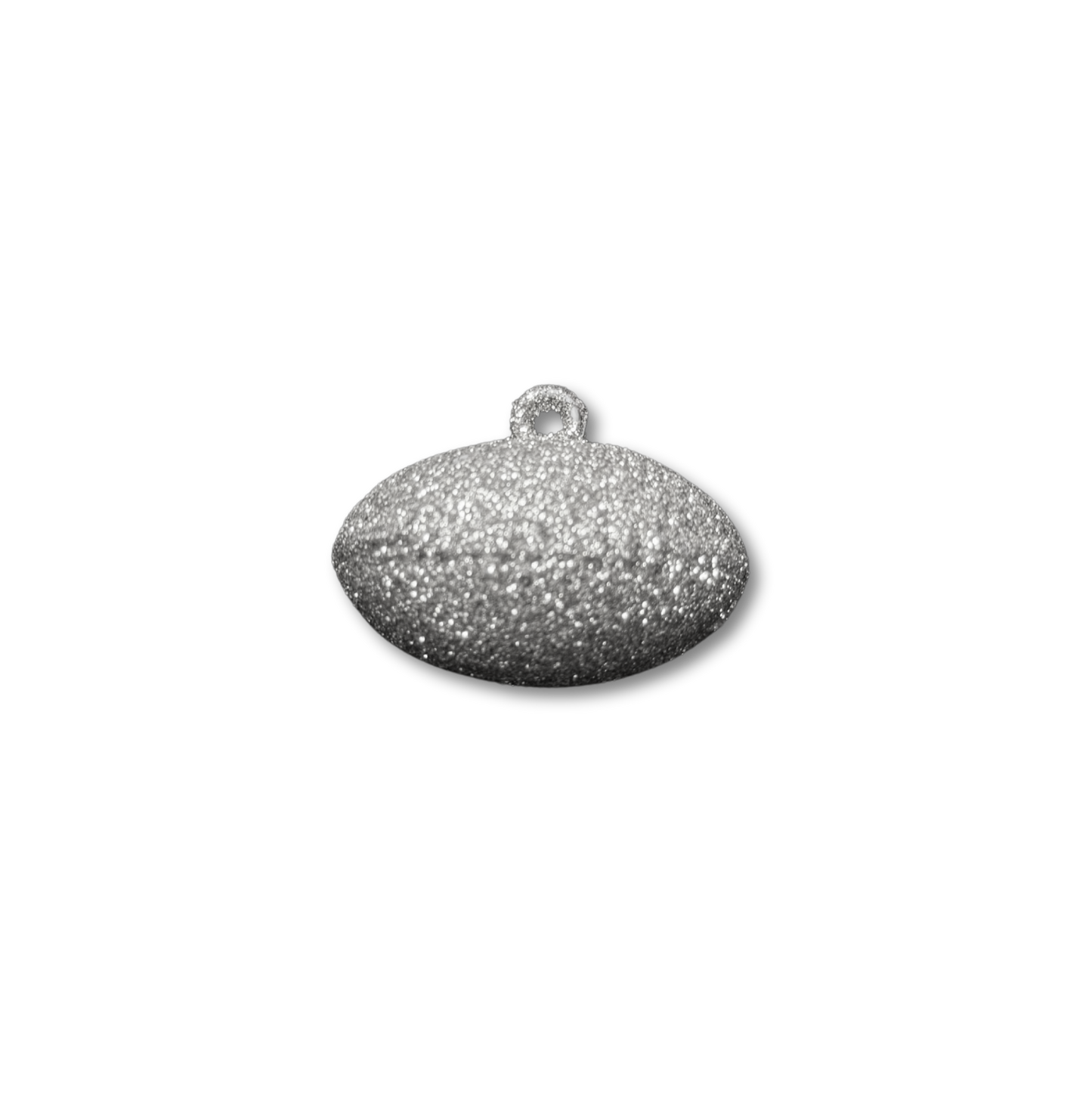 2" Glitter Football - Silver - 10 pc. pkg.