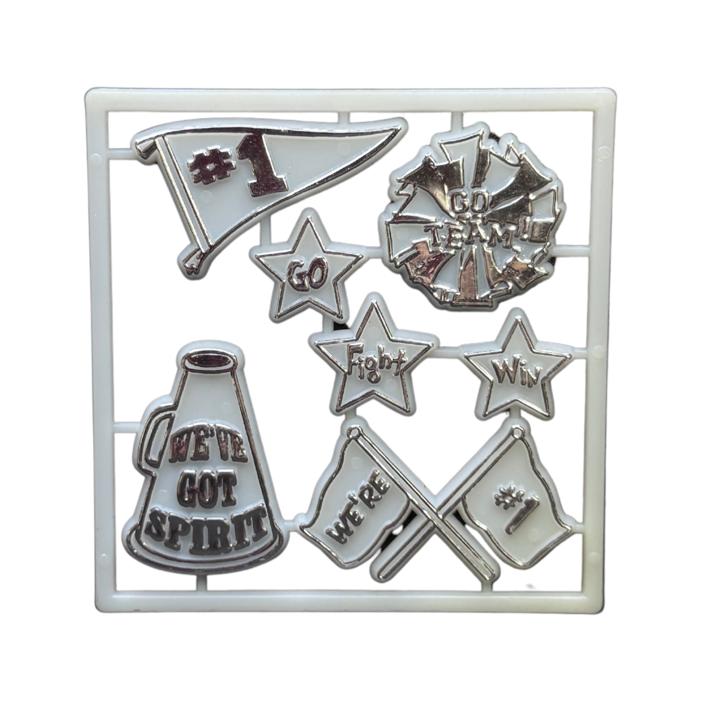 Cheer Mini Pack - Silver - 4 sets. per. pkg.