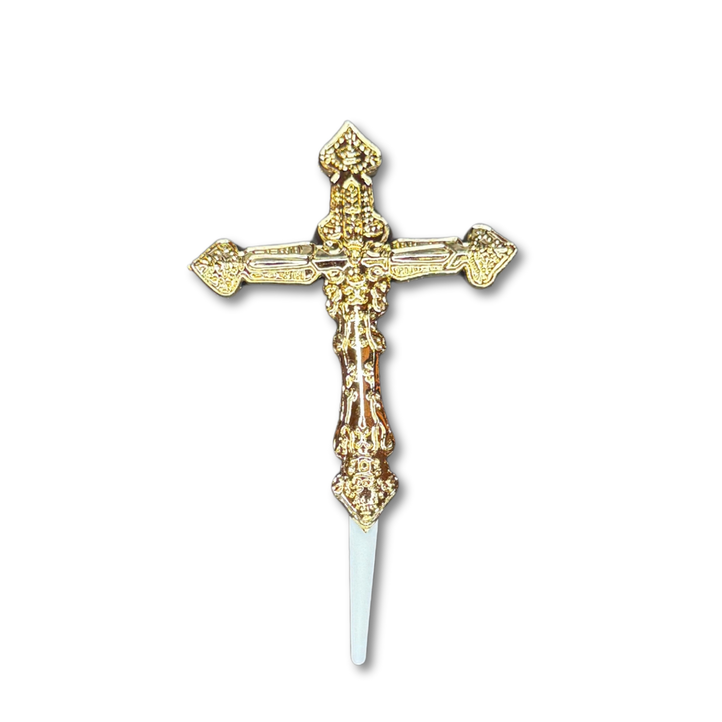 Cross w/Pick - 3.37" - Gold - 12 pc. pkg.