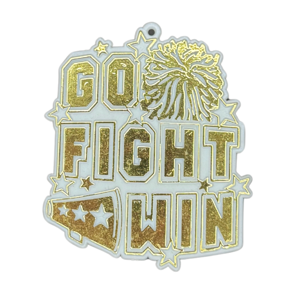 Go Fight Win Charm - 3" - Gold - 3 pc. pkg.