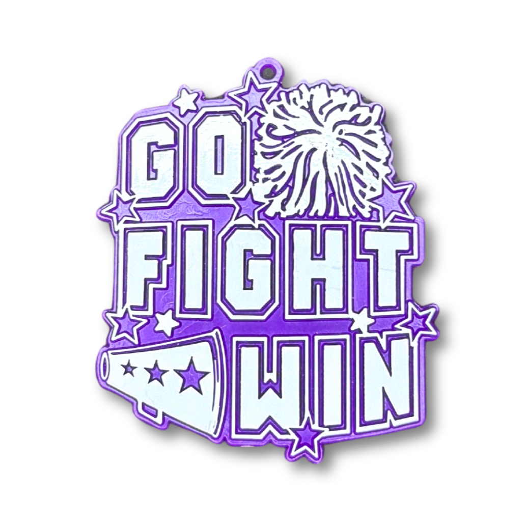 Go Fight Win Charm - 3" - Purple - 12 pc. pkg.