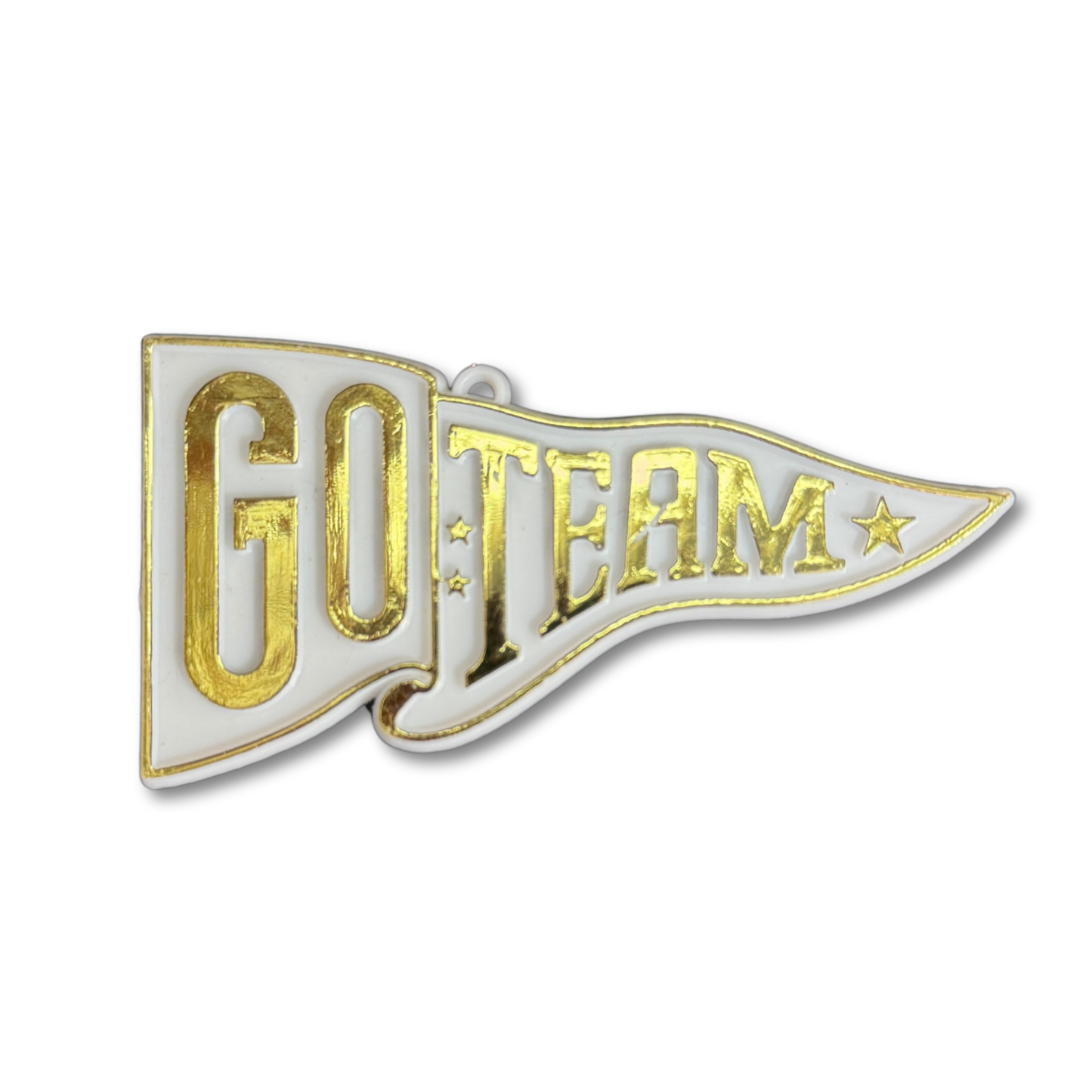 Go Team Flat Charm - 3.5" - Gold - 6 pc. pkg.
