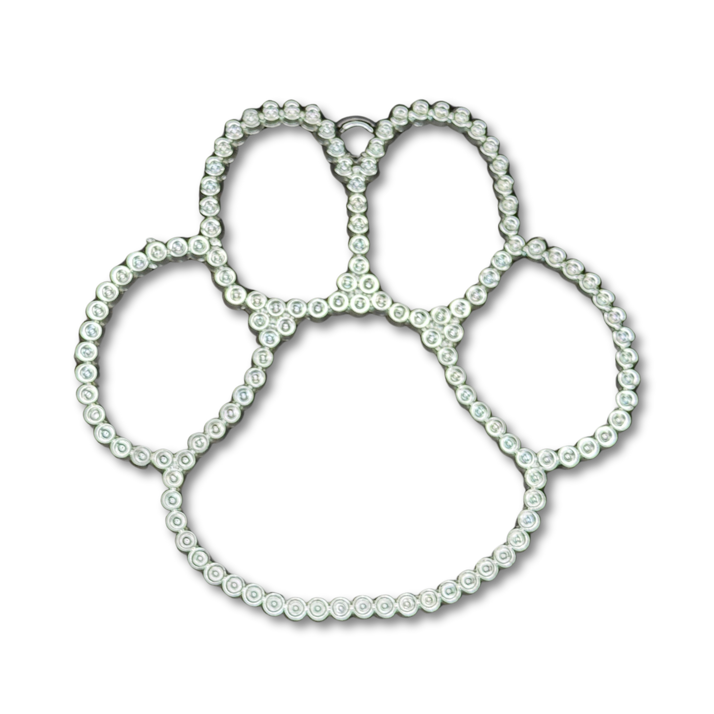 Rhinestone Look Paw - 4" - Silver - 11 pc. pkg.