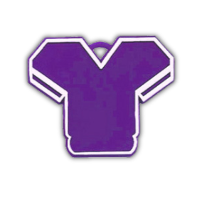 Jersey Charm - 2.75" - Purple - 12 pc. pkg.