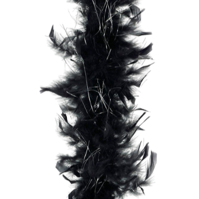 Black w/ Silver - Light Weight Feather Boa
