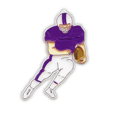 Running Football Player - 3.5" - Purple - 10 pc. pkg.