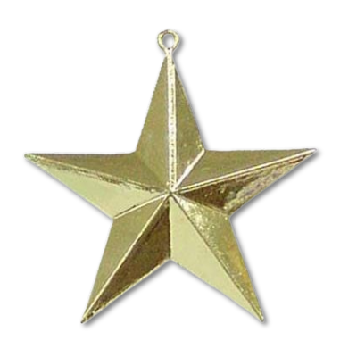 2.25" 3-D Metallic Star - Gold - 14 pc. pkg.