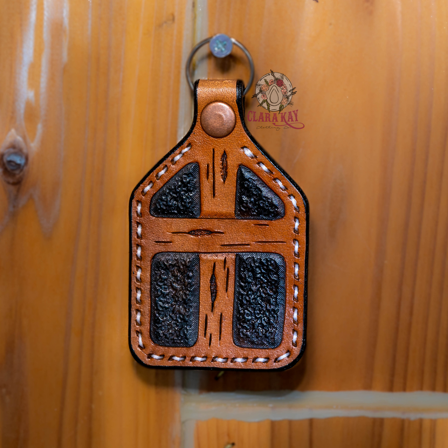 Tooled Leather Keychain