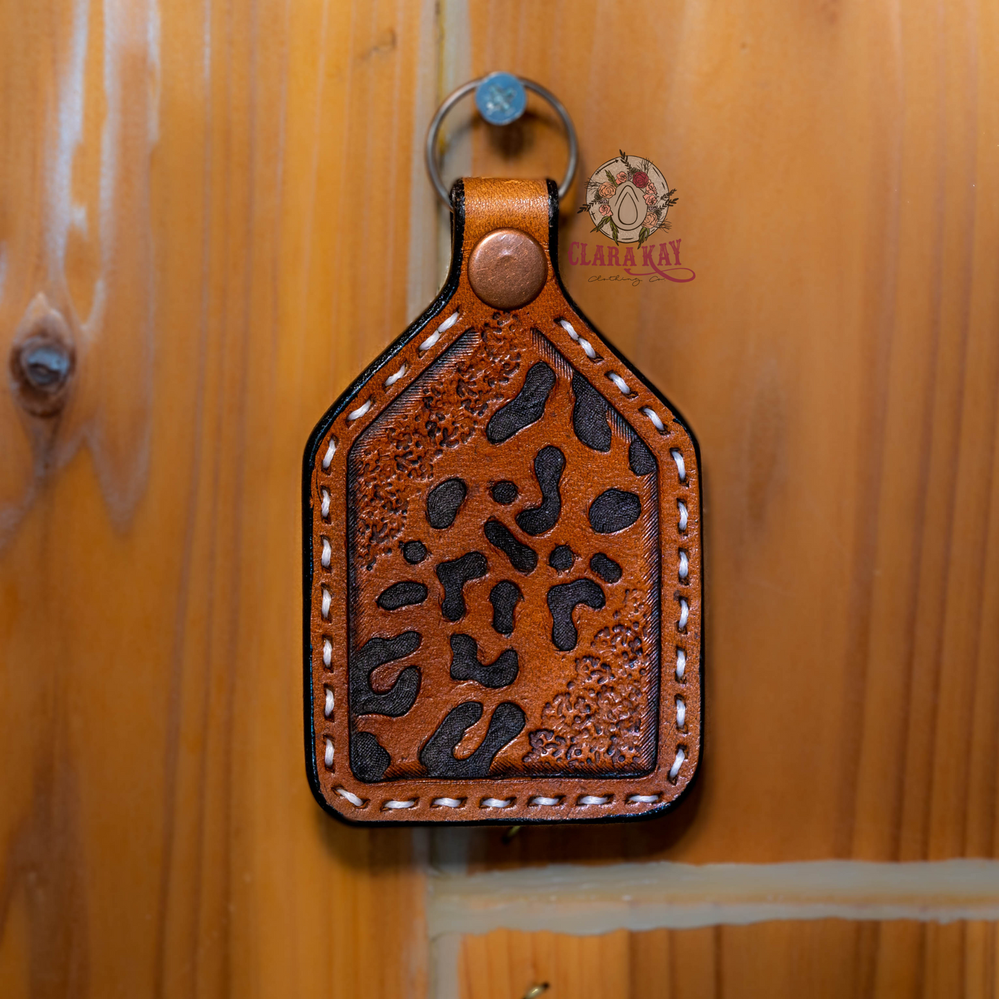 Tooled Leather Keychain