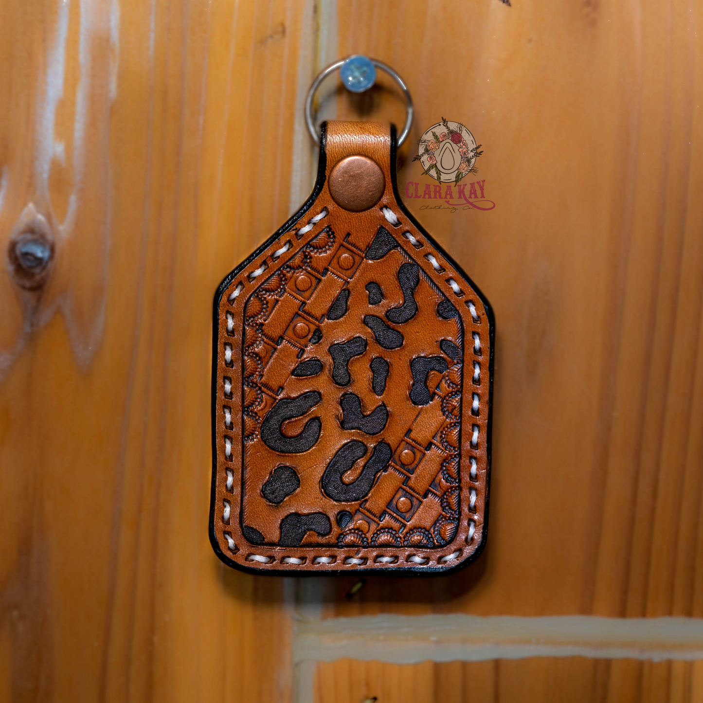 Tooled Leather Keychain