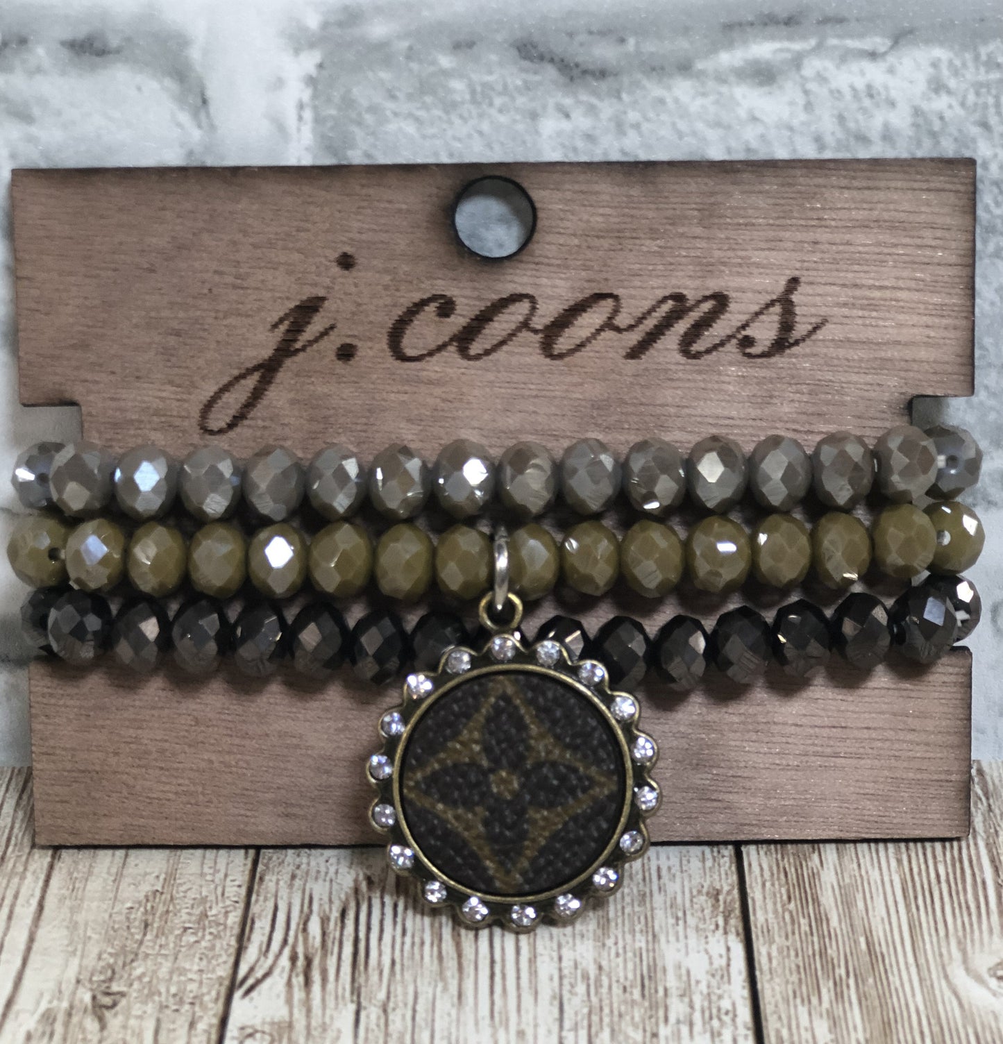 Upcycled LV Bracelet Set - Camo