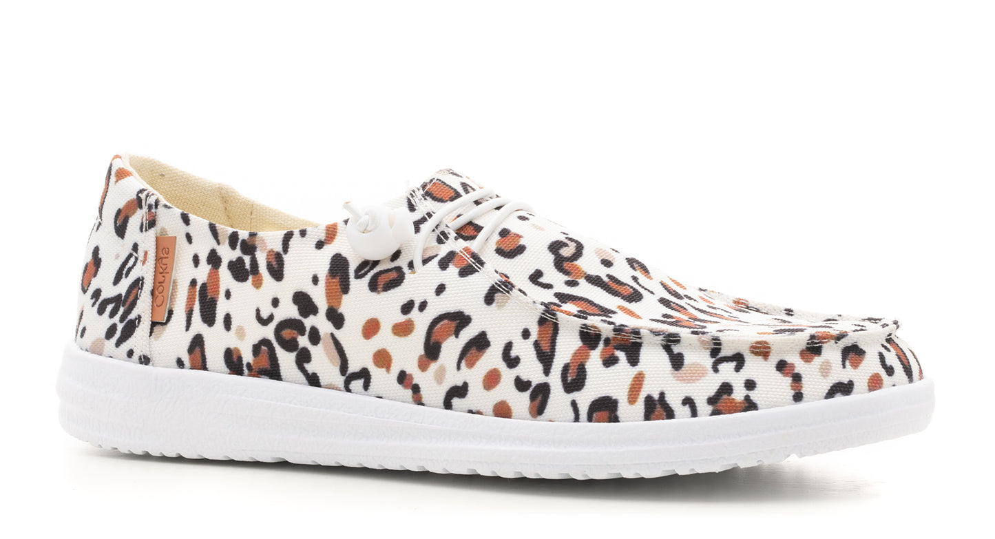 Kayak Loafer - White Leopard