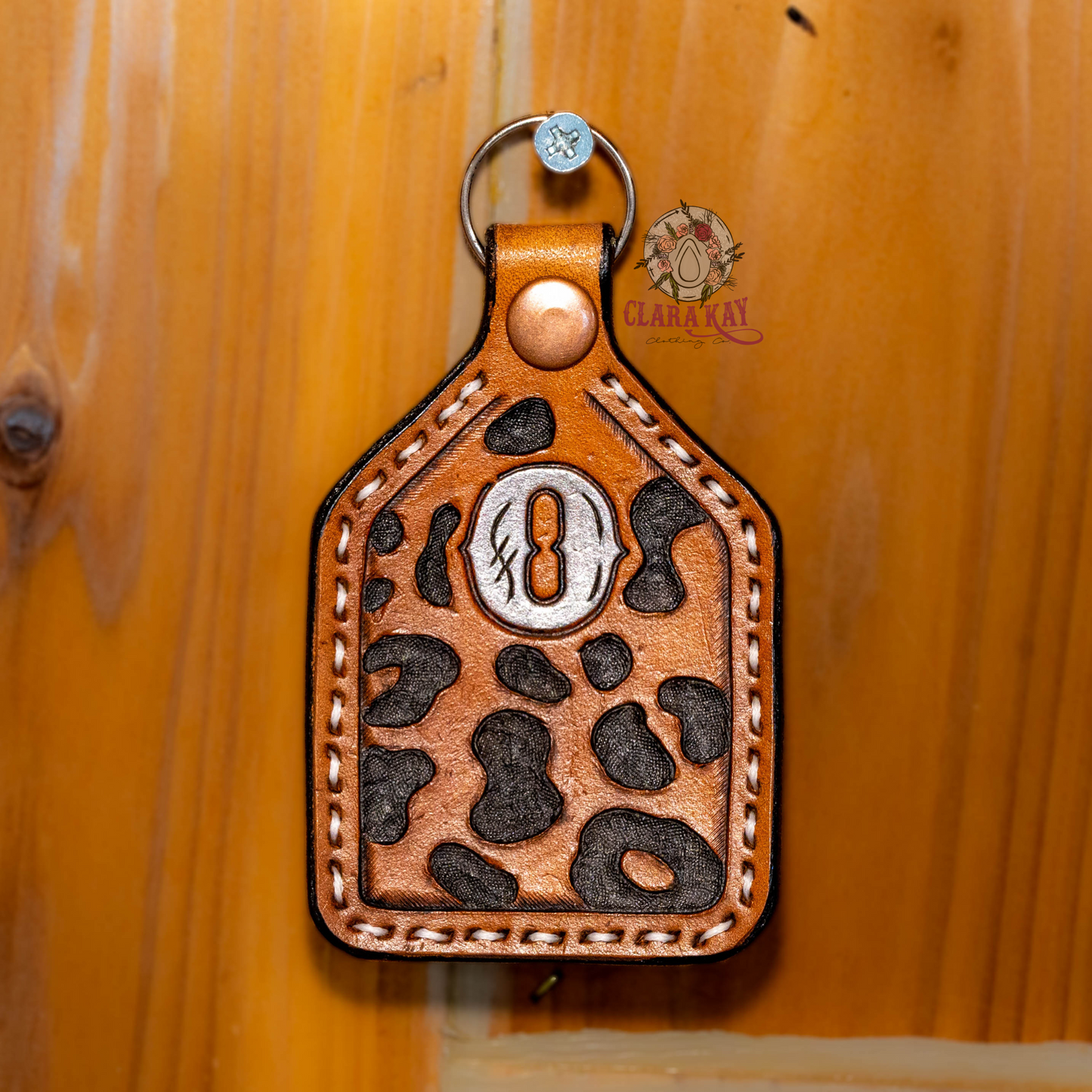 Leather Initial Keychain