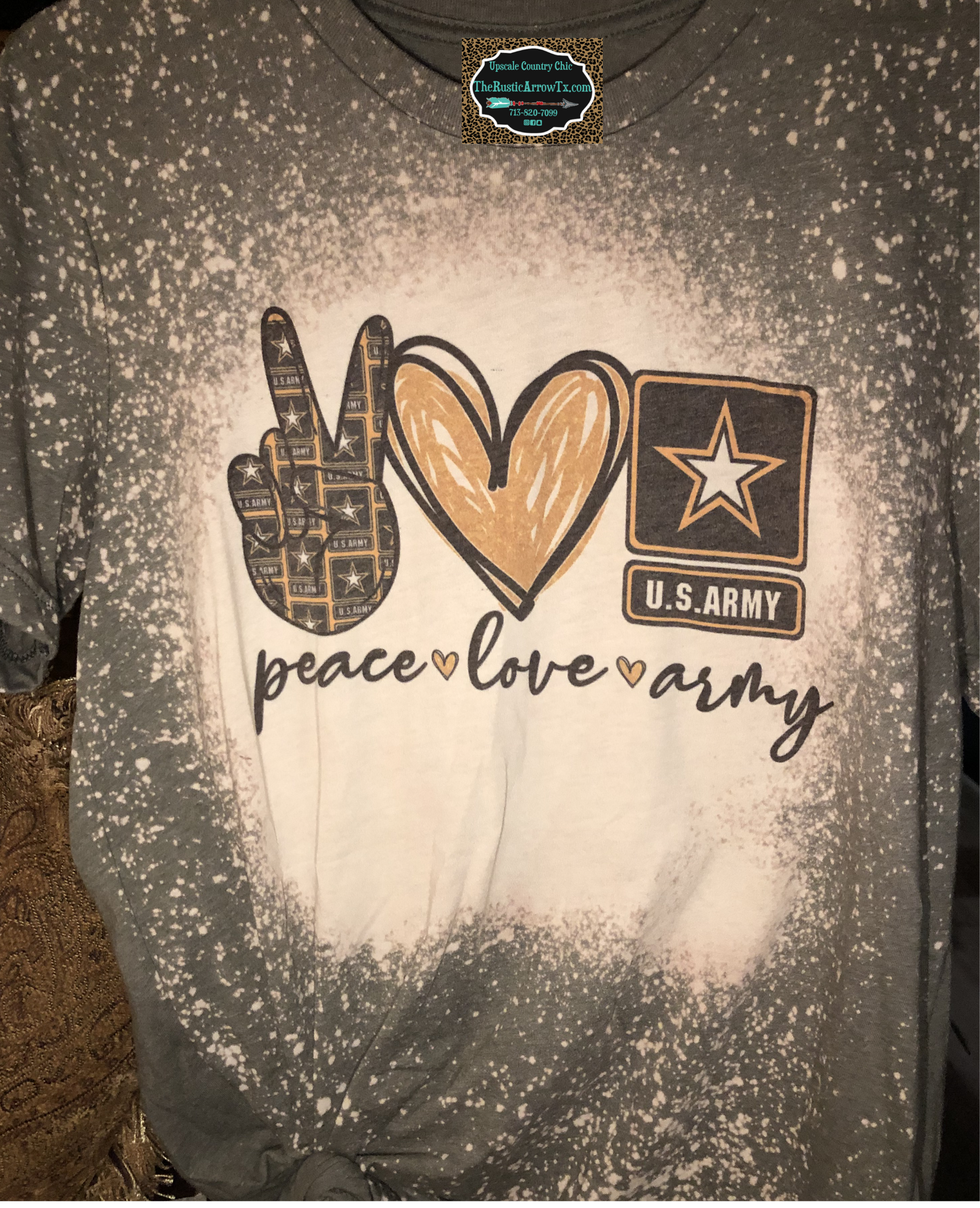 Peace Love Army Htr. Military Green Bleached Tee