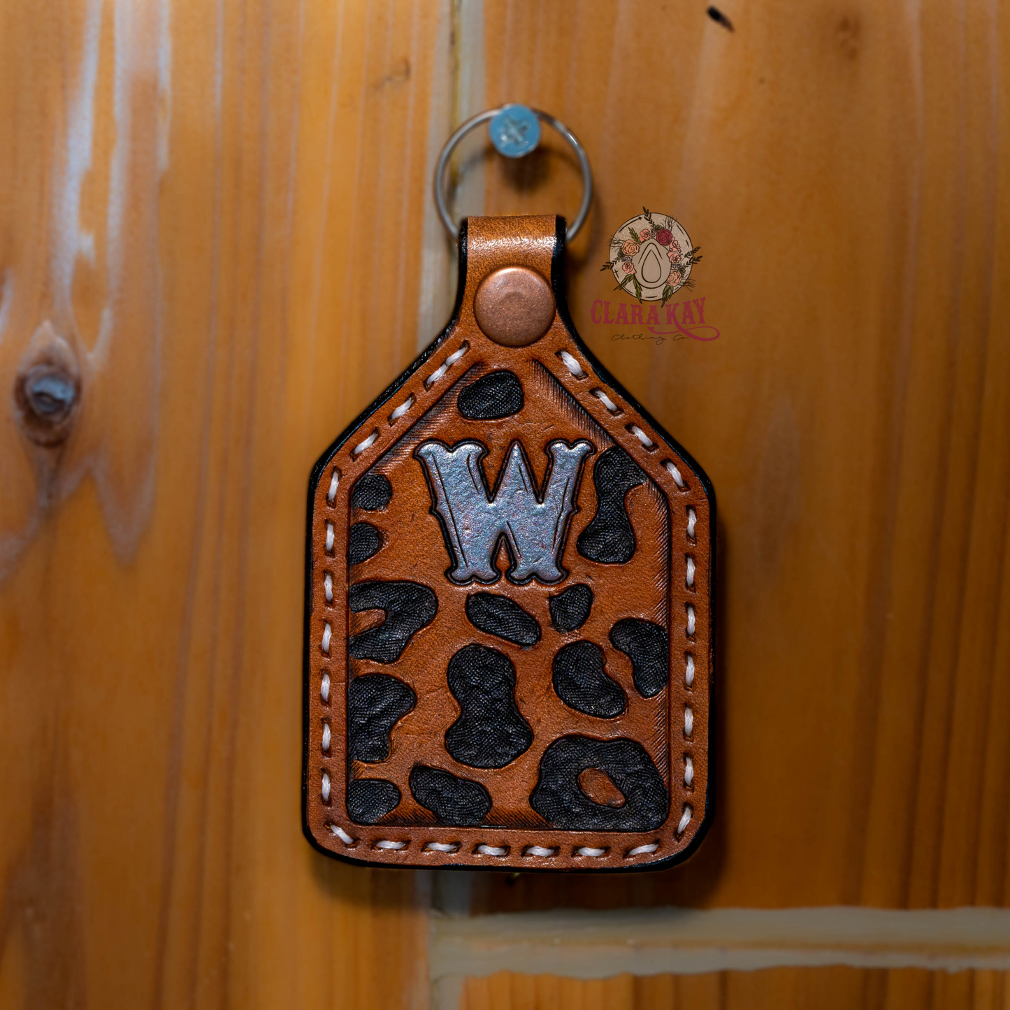 Leather Initial Keychain