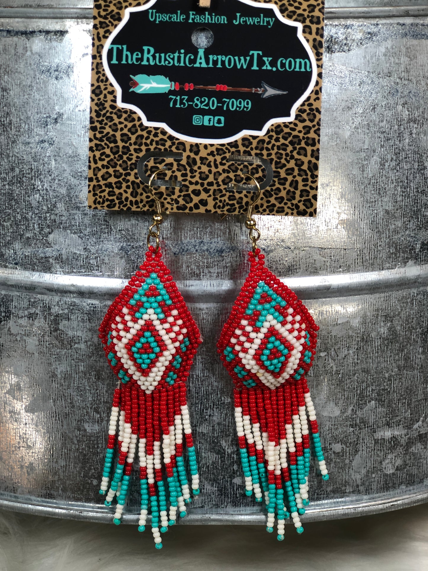 BEADED CORAL AZTEC