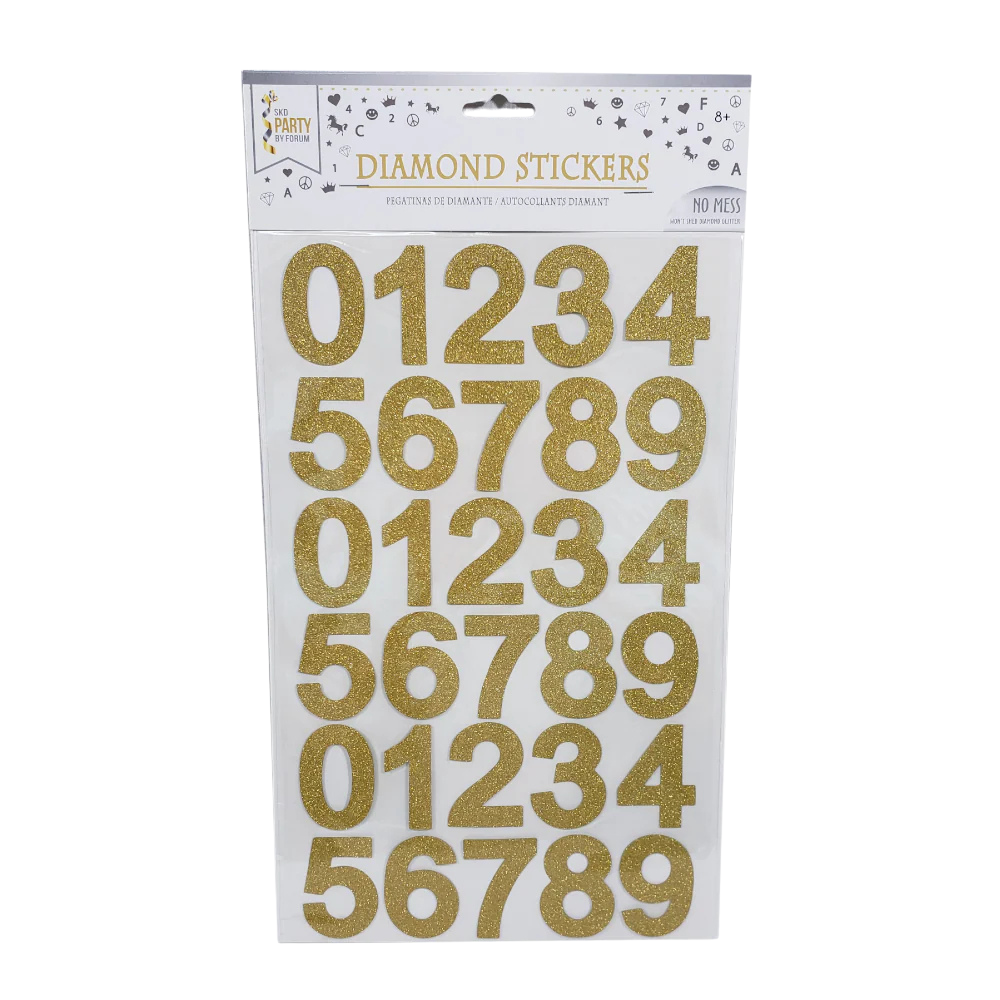 1.5" Diamond Stickers 0-9 (3 Per Sheet)
