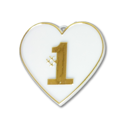 #1 Heart Charm - 2" - Gold - 11 pc. pkg.