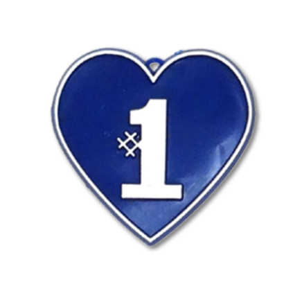 #1 Heart Charm - 2" - Navy - 24 pc. pkg.