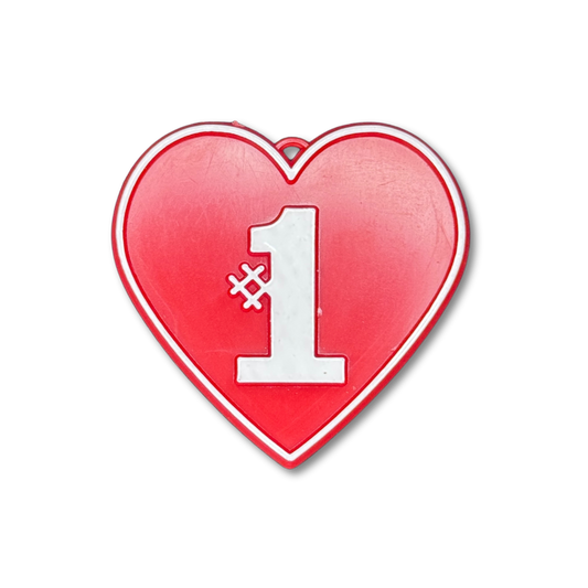 #1 Heart Charm - 2" - Red - 12 pc. pkg.