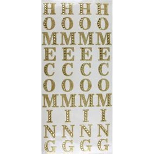 2" Gold Rhinestone & Glitter Homecoming (4 PER SHEET)