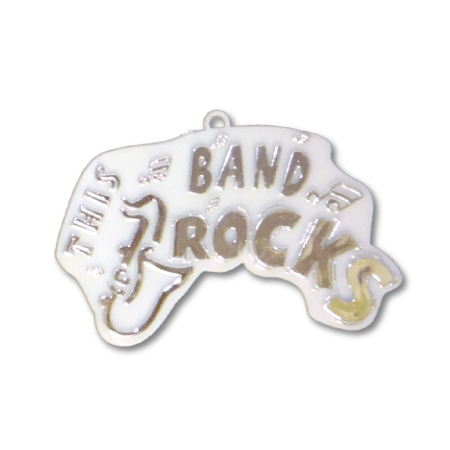 This Band Rocks Charm 3" - Silver - 8 pc. pkg.