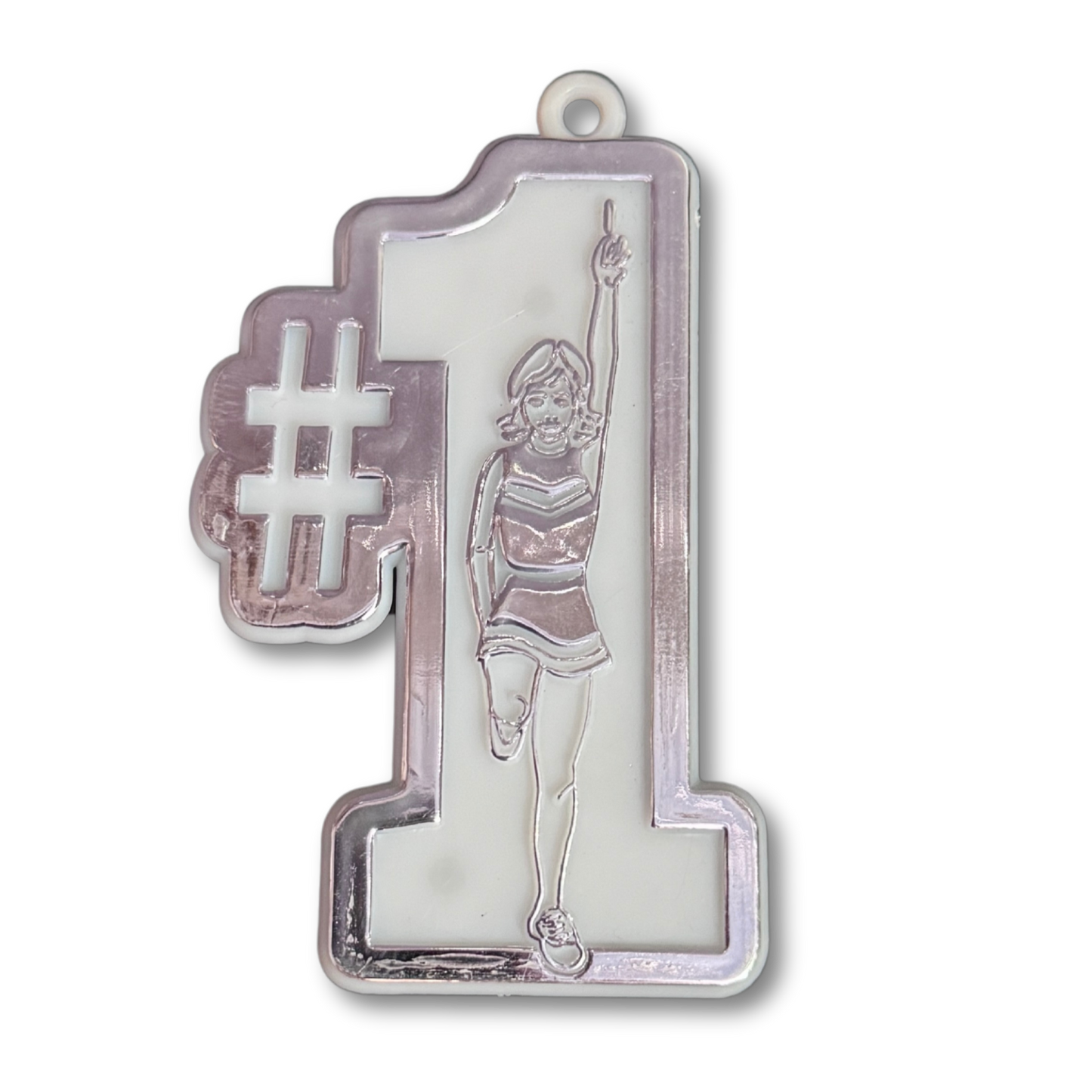 #1 Cheerleader - 3" - Silver - 5 pc. pkg.