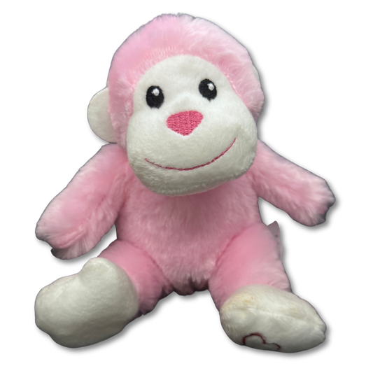 5.5" Sitting Plush Monkey - Pink
