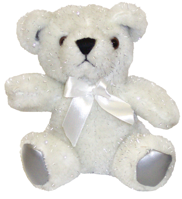 8″ Plush Bear – White/Silver Mix
