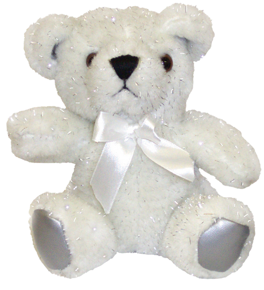 8″ Plush Bear – White/Silver Mix