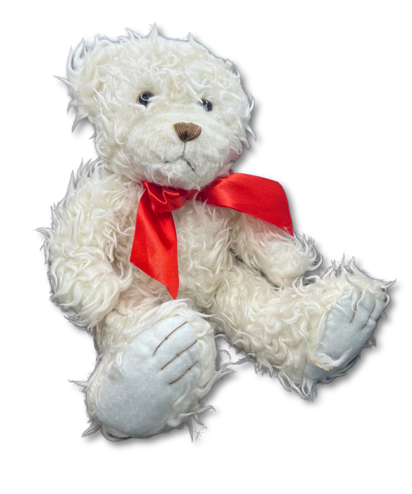 6" Sitting White Scraggles Bear