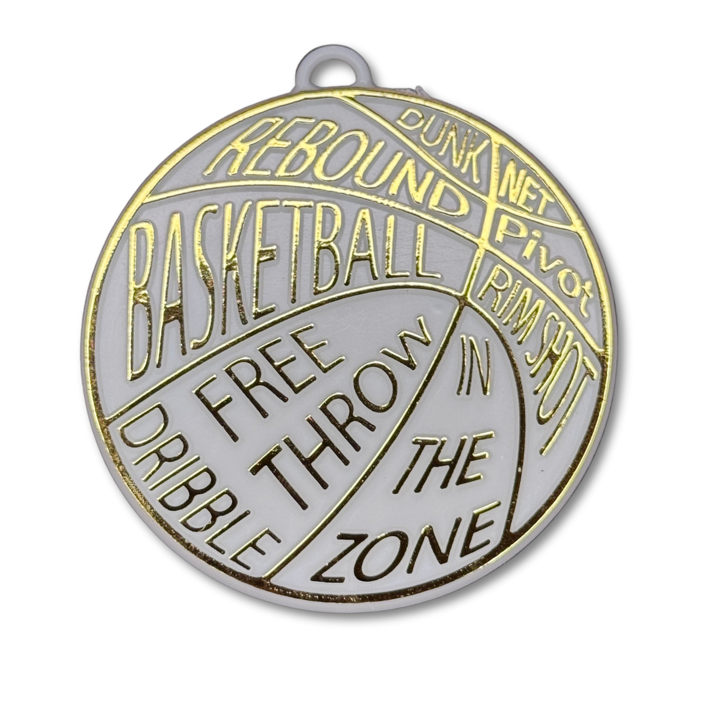 Basketball W/Words - 2.5" - Gold - 16 pc. pkg.