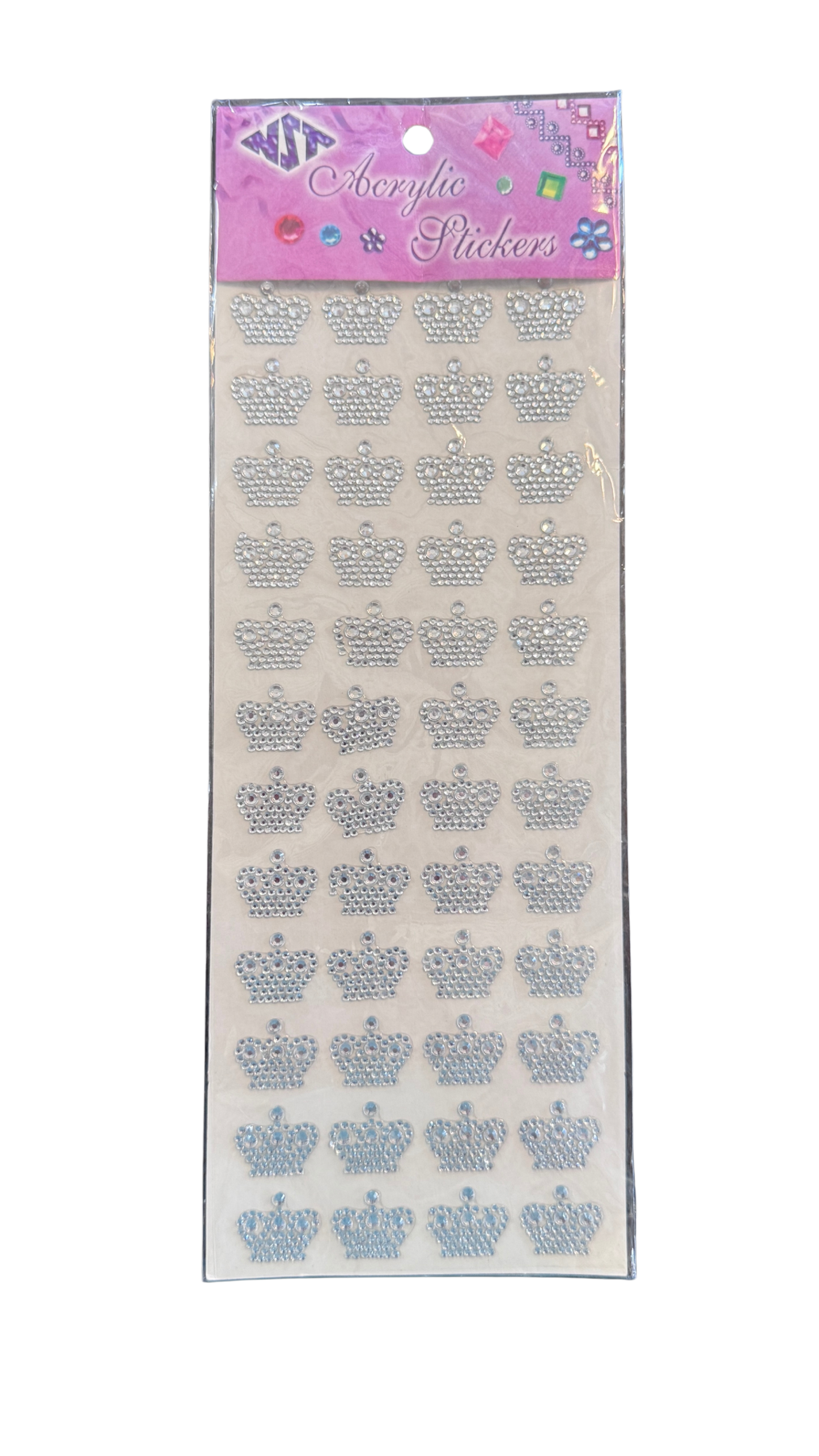 Crown Stickers - Silver - 48 pc. pkg.