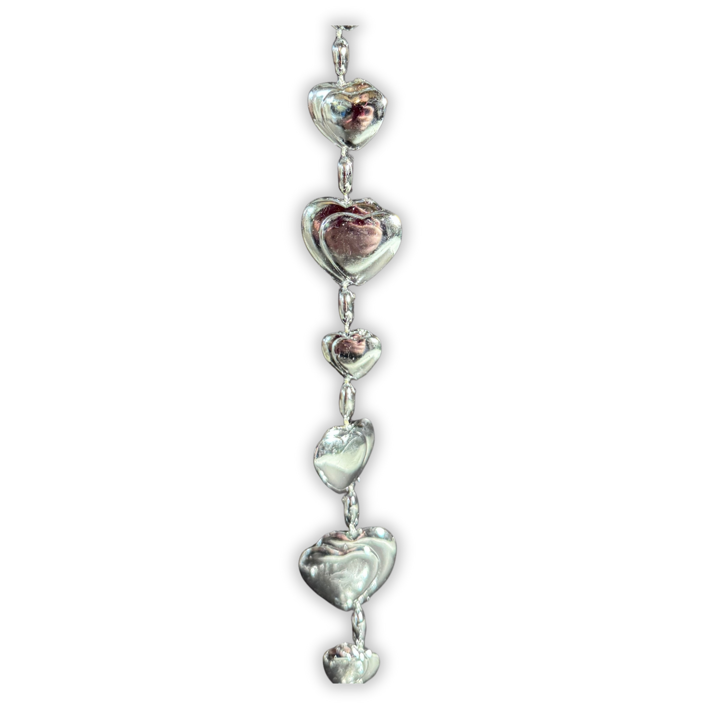 Double Heart Garland - 9' - Silver