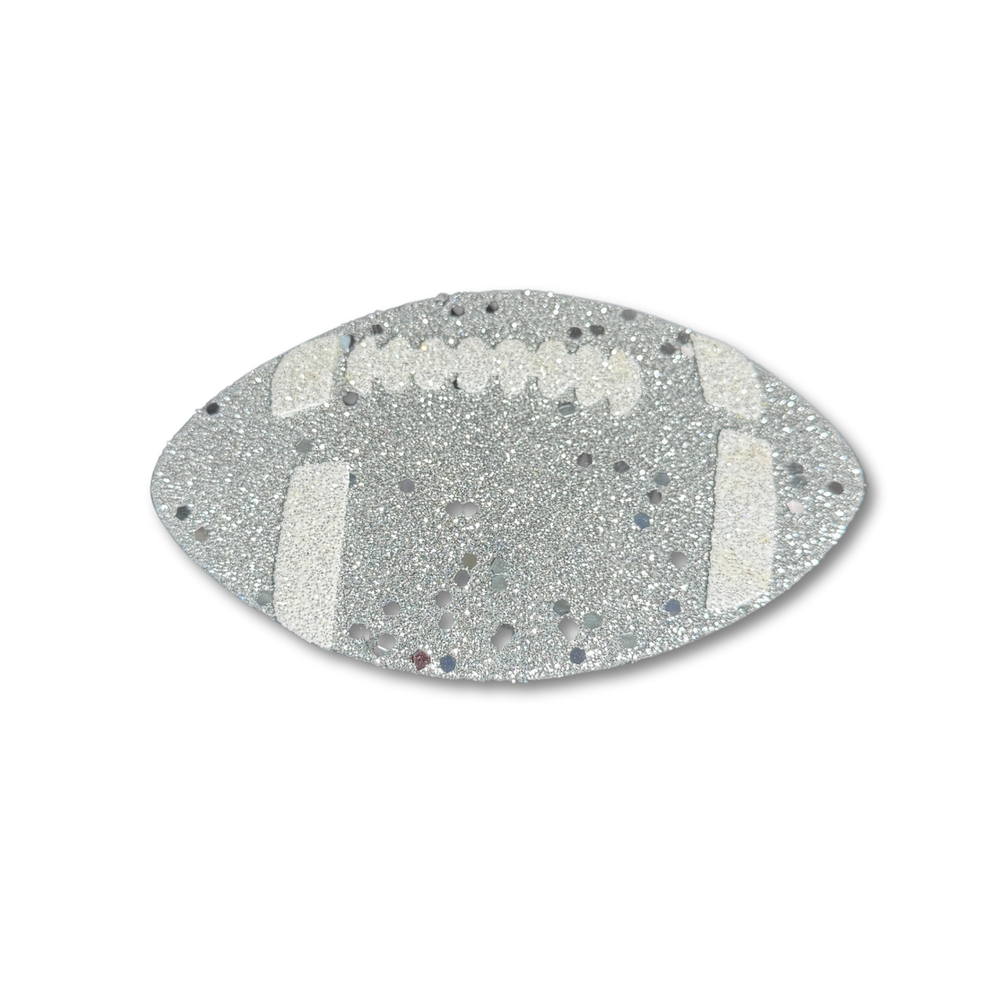 Glitter Foam Football - Silver - 6 pc. pkg.