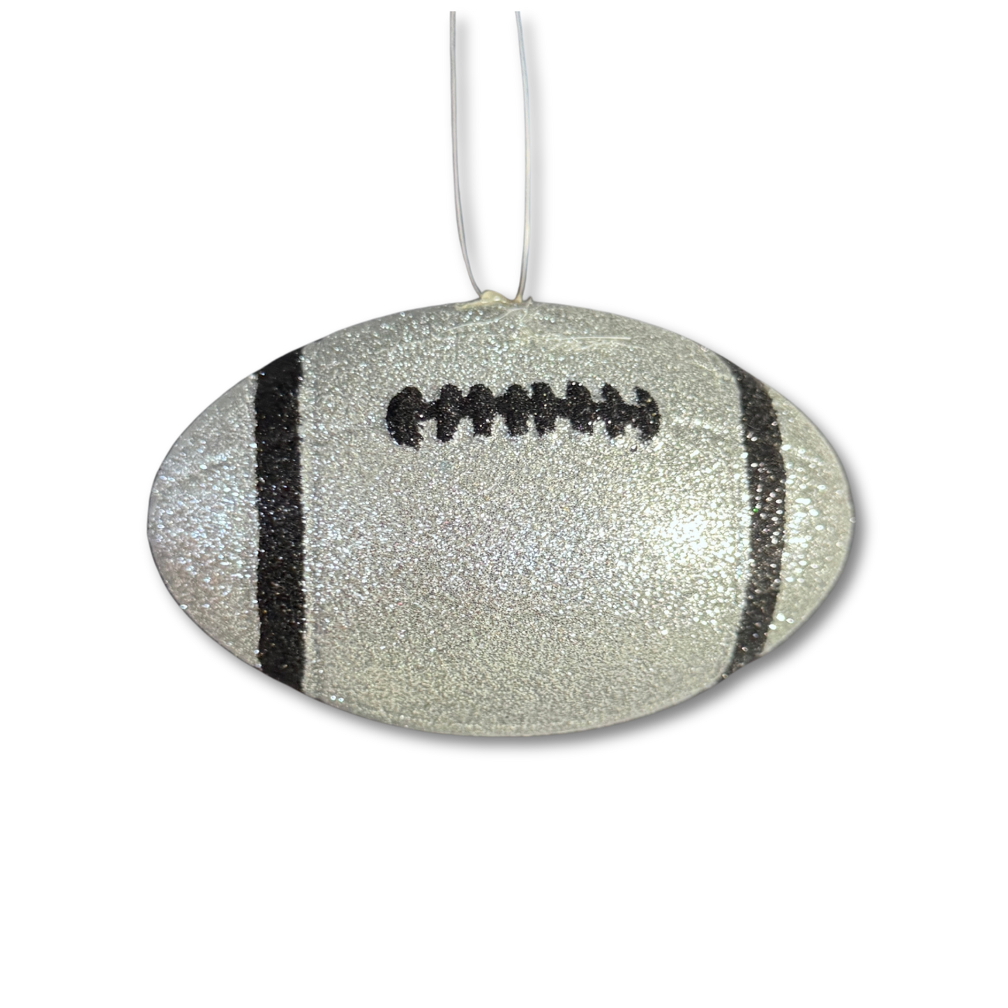 Football - Black/Silver - 4 1/2" 3D Glittered