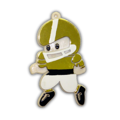 Football Player - 2.25" - White/Metallic Gold - 12 pc. pkg.