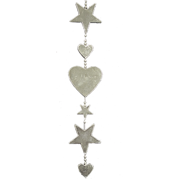 Friendship Heart Garland - 9' - Silver