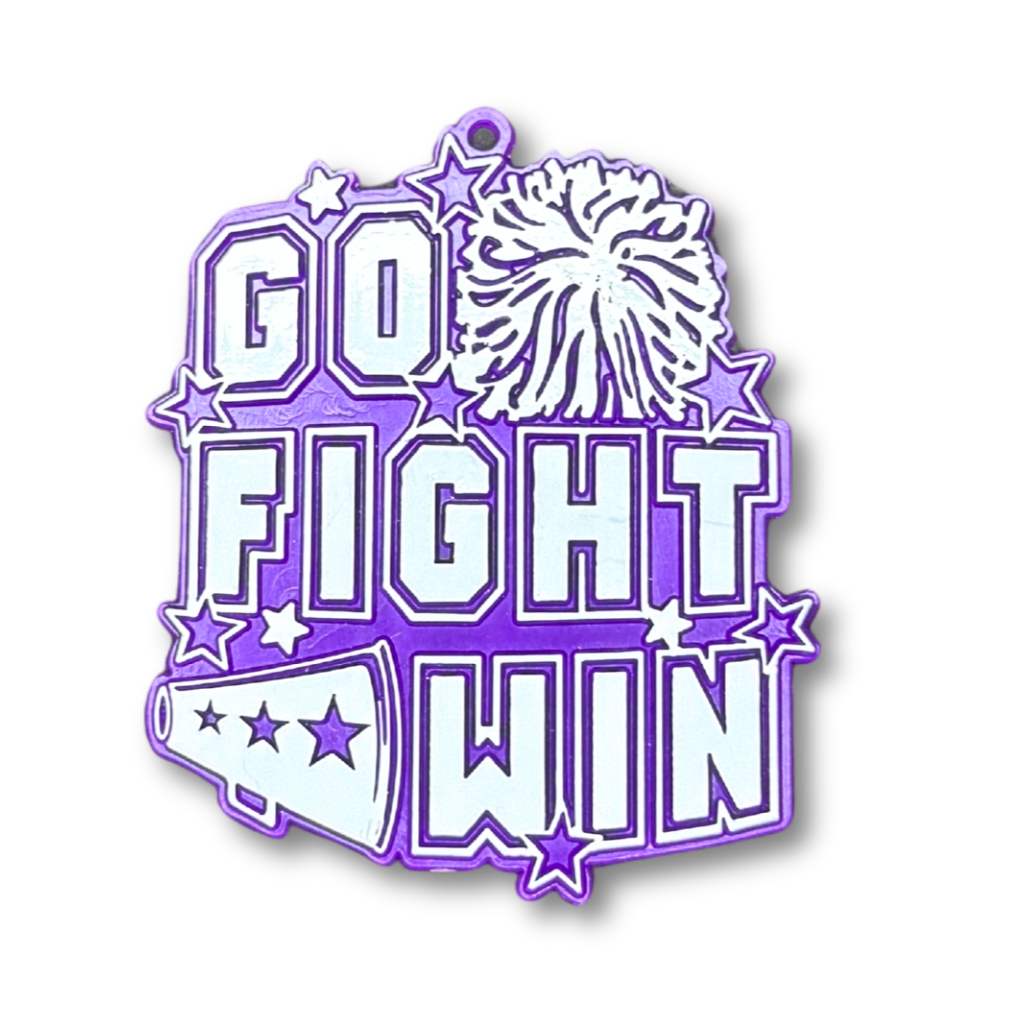Go Fight Win Charm - 3" - Purple - 3 pc. pkg.