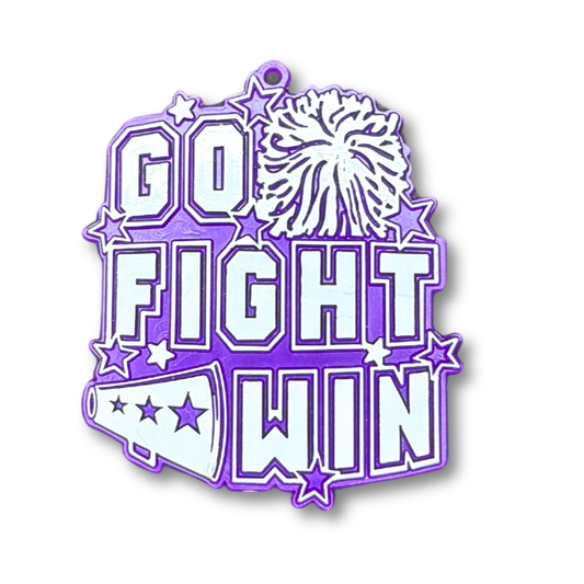 Go Fight Win Charm - 3" - Purple - 3 pc. pkg.