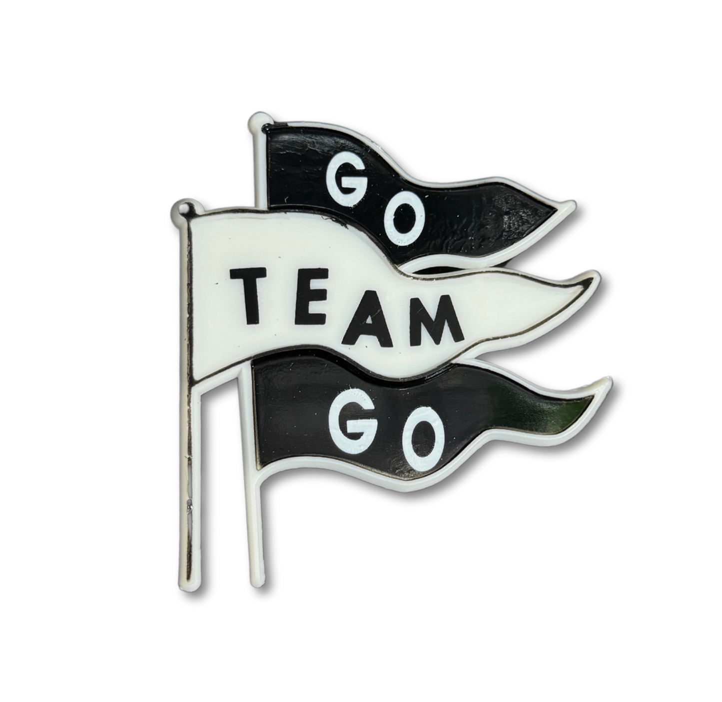 Go Team Go Flags -2.5" - Black - 10 pc. pkg.