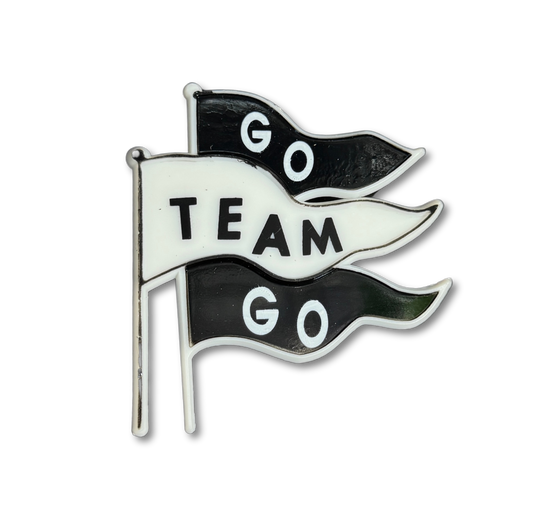 Go Team Go Flags -2.5" - Black - 10 pc. pkg.