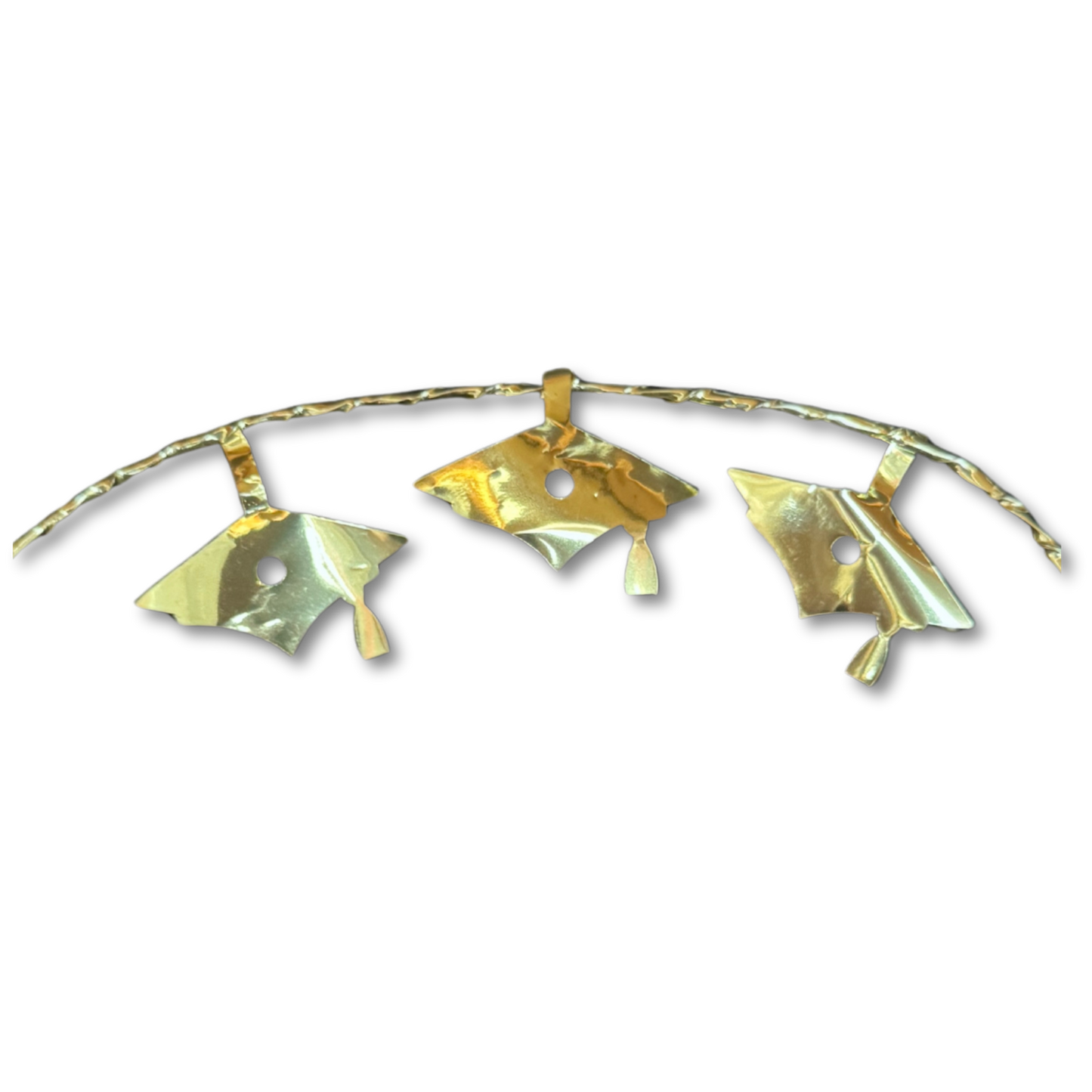 Graduation Cap Foil Garland - 36" Strips - Gold - Lot