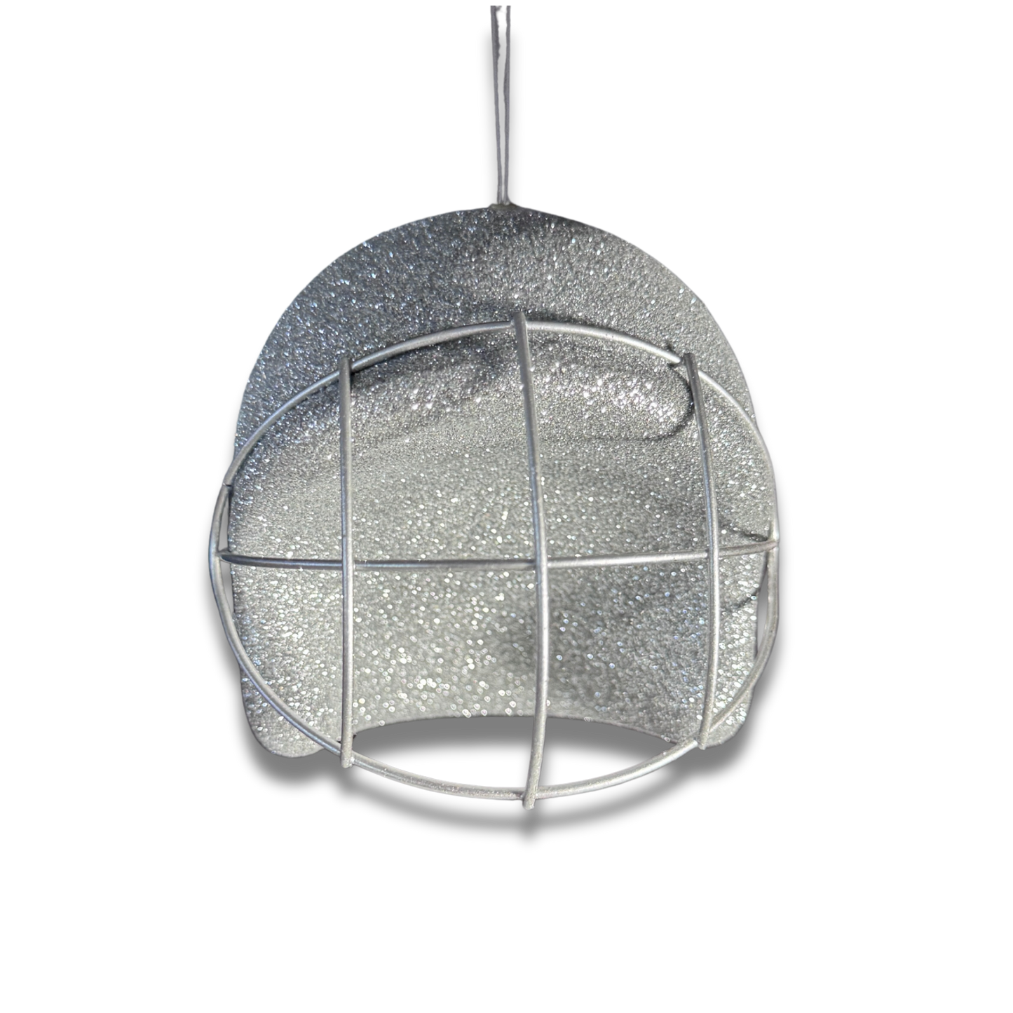 Helmet - Silver - 4 1/2" 3D Glittered