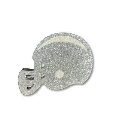 Raised Glitter Foam Helmet - 5" - Silver