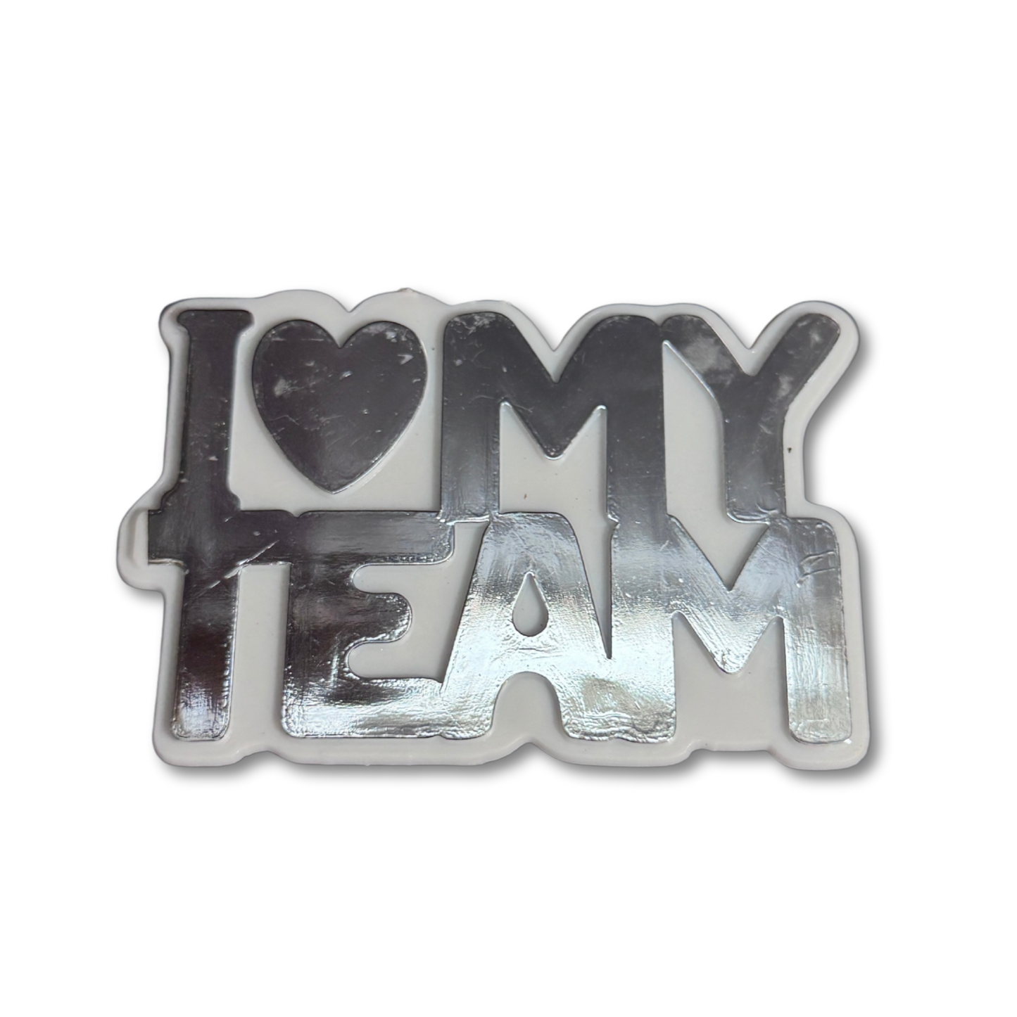 I Love My Team - 3.5" - Silver - 4 pc. pkg.